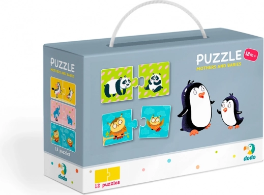 Puzzle životinjske mame i mladunci 12×2 dijela