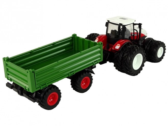 Daljinski upravljani traktor s prikolicom 1:24 crvenozeleni