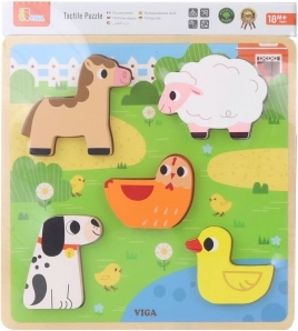Drvene umetaljke puzzle farma za djecu VIGA