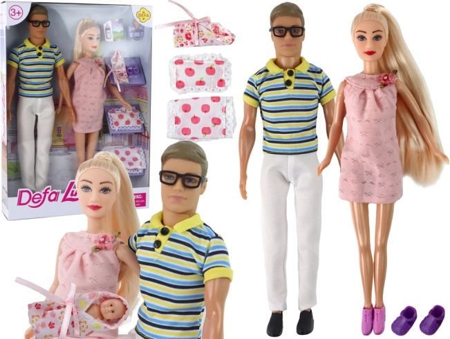 Trudna lutka DEFA LUCY – obiteljski set s bebom i partnerom