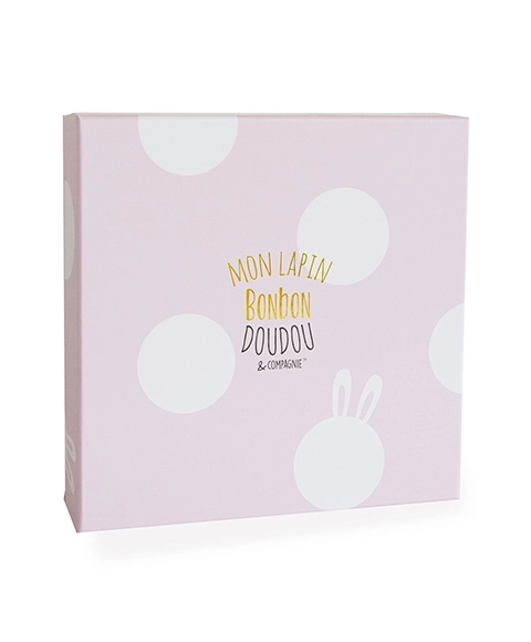 Doudou poklon set - plišani zeko ružičasti