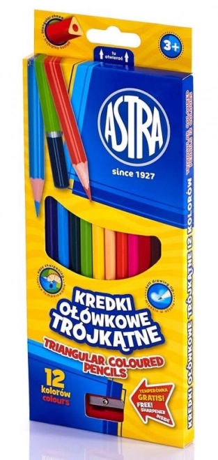 ASTRA trokutaste bojice s šiljilom, 12 kom
