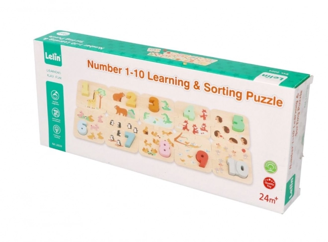 Drvene puzzle sa životinjama - učenje brojanja