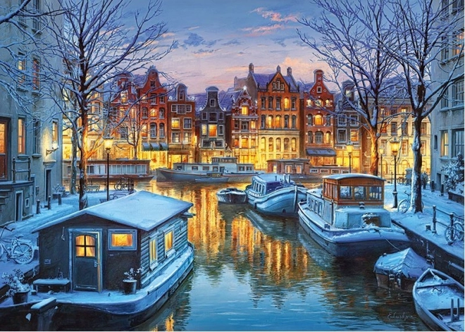Puzzle Amsterdam noću 1000 dijelova