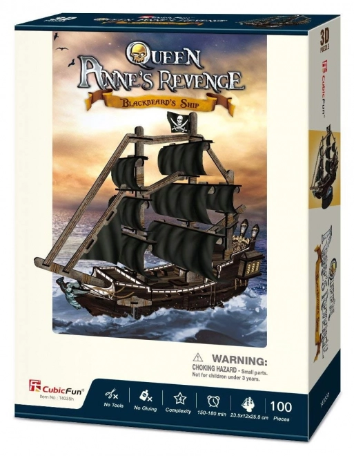 CubicFun 3D Puzzle Jedrenjak Queen Anne's Revenge 100 Dijelova