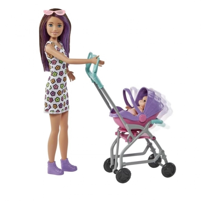 Lutka Barbie Dadilja Skipper Kolica + set za bebu