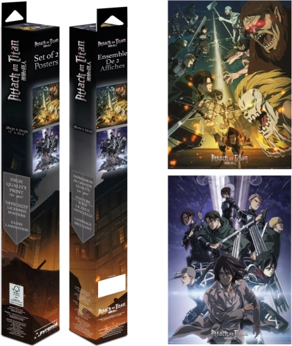 Set mini plakata Attack on Titan (2 kom, 38 × 52 cm)