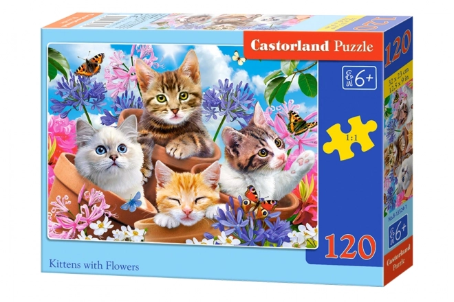 Dječje Puzzle Mačići s Cvijećem