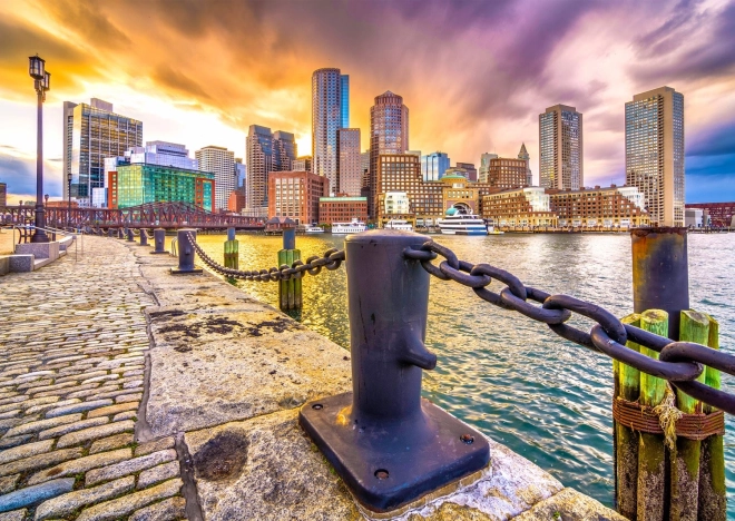 Puzzle ENJOY bostonska luka u suton, SAD – 1000 dijelova