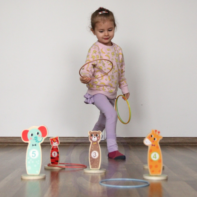 Drvena igra spretnosti Tooky Toy - gađanje mete životinjama
