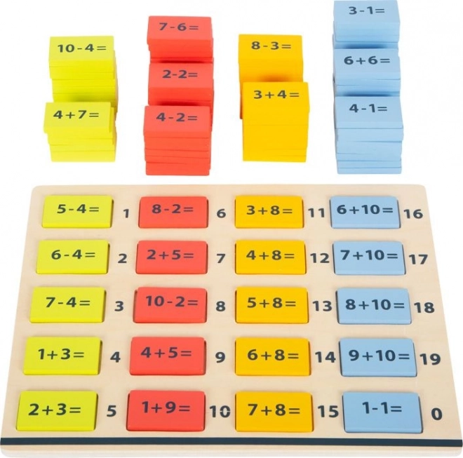Drvena šarena matematička ploča – zbrajanje i oduzimanje