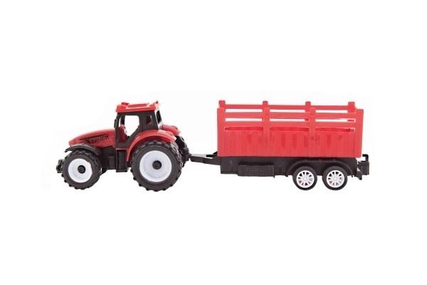 Traktor s prikolicom plastični 21cm slobodan hod 2 boje u kutiji 23x9x6cm