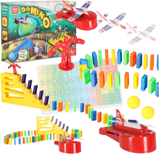 domino s izbacivačem aviona – obrazovna STEM građevna igra