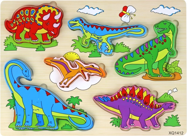 Drvene 3D slagalice za djecu Logička igra Dinosauri
