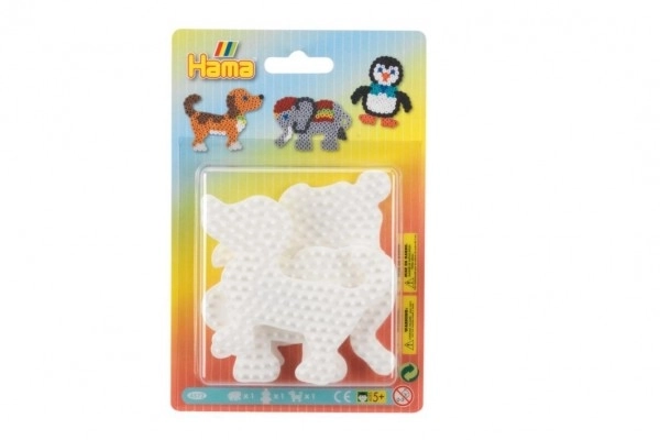 Podložak za peglačke perle Hama MIDI slon, pingvin, pas plastika 3 komada na karti 12x18x3cm