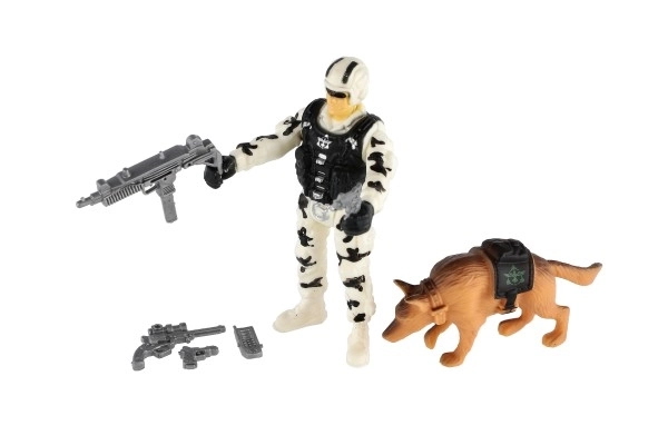 Vojni set plastična motor, vojnik, pas s dodacima u kutiji 23x14x4cm