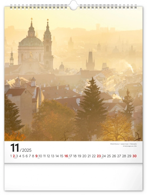 Zidni kalendar Prag 2025, 30 × 34 cm