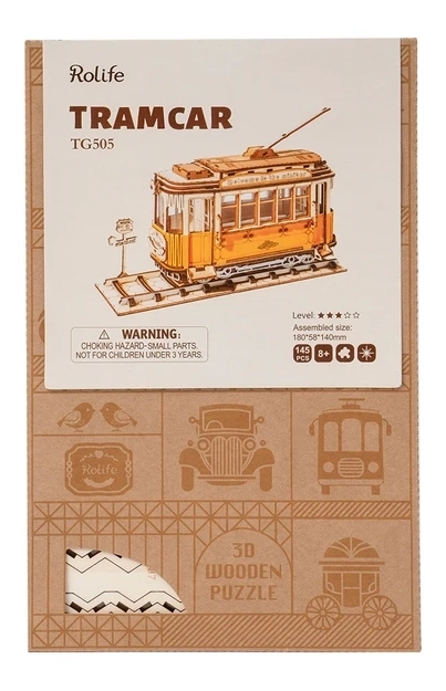 Retro Tramvaj - 3D drvena slagalica