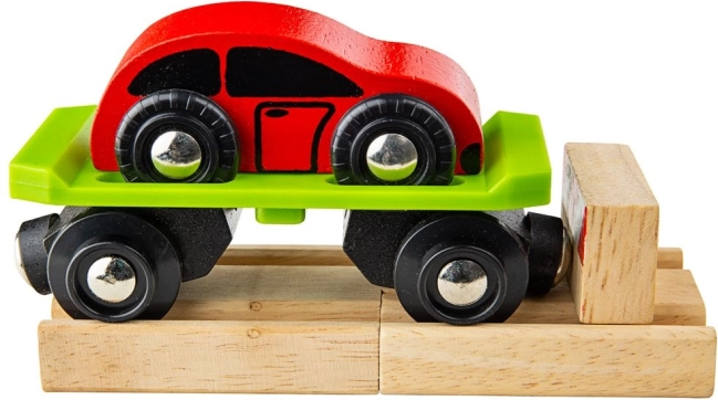 Vagon s automobilom i tračnicama Bigjigs Rail