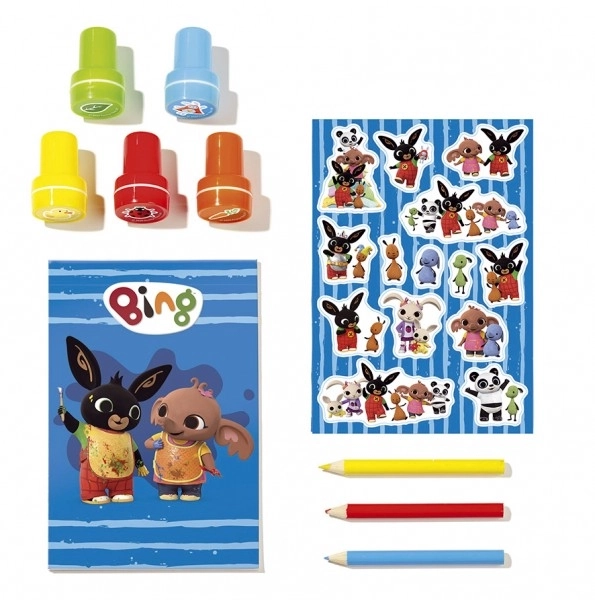 Set pečata i naljepnica Bing Bunny u kutiji 18x25x3,5cm