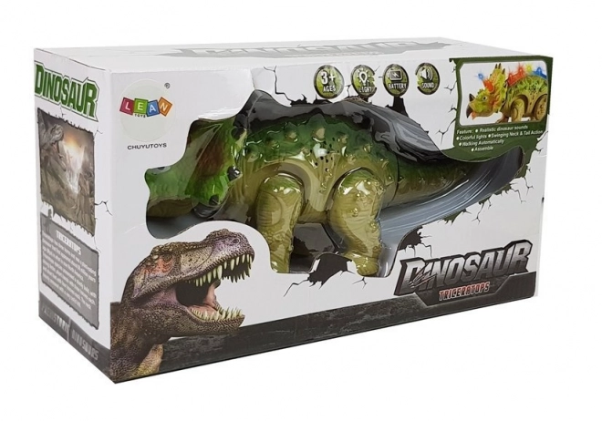 Dinosaurus na baterije Triceratops zeleni