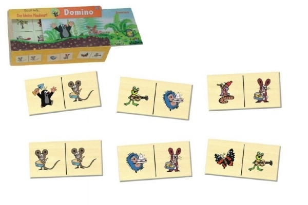 Domino Krtica drvena društvena igra 28 komada u drvenoj kutiji 18x11x5 cm