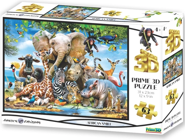 Puzzle Afrički osmijeh 3D 63 dijelova