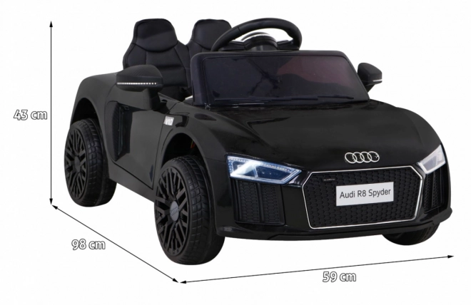Audi R8 crni električni autić s daljinskim upravljanjem, EVA kotačima, sporim startom i MP3 LED