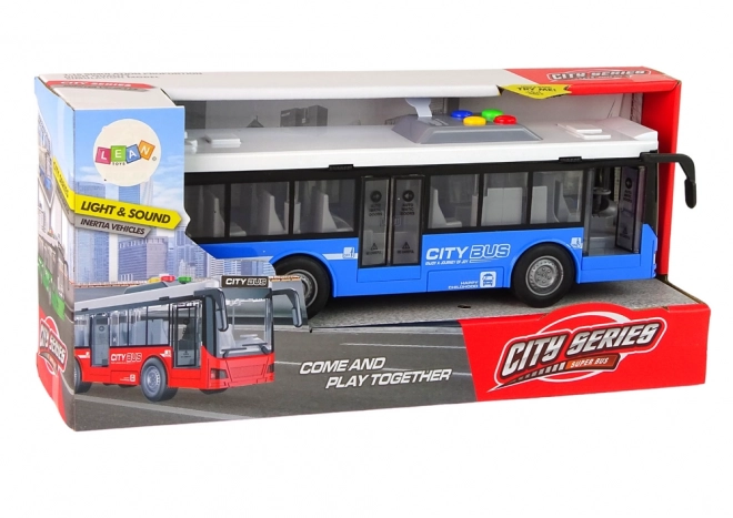 Interaktivni autobus na baterije sa svjetlima i zvukovima plavi 1:16
