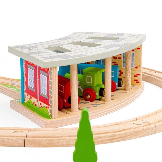 Bigjigs Rail Trostruko skladište s vratima