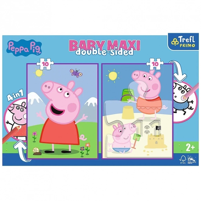 Baby MAXI 2x10 dijelova slagalice Veseli dan Peppa, Prase Peppa