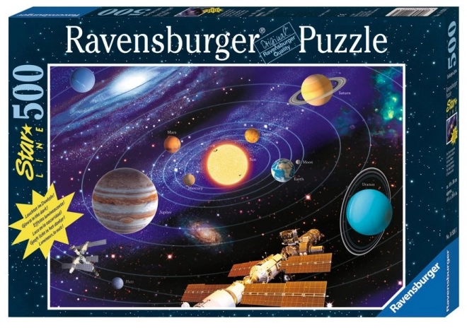 Ravensburger svijetleća slagalica Sunčev sustav 500 dijelova