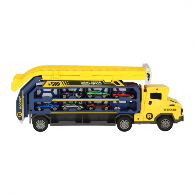 Žuta autodrama s transporterom - 6 dijelova
