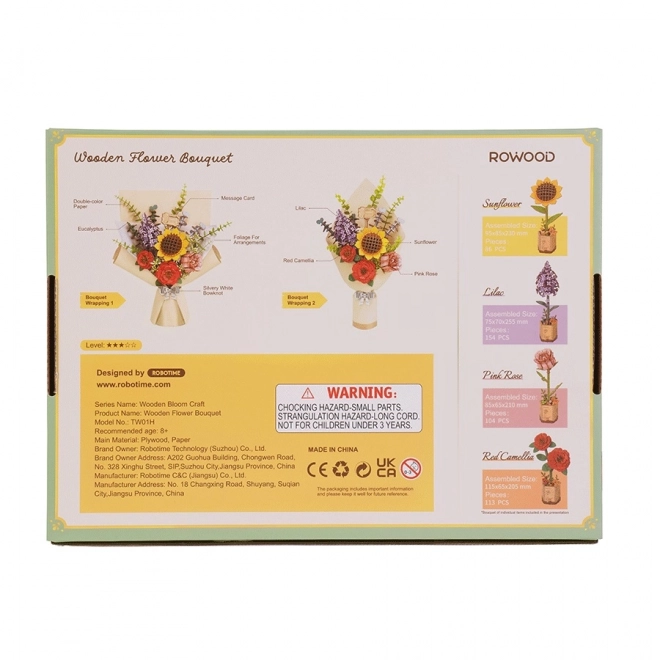 Drvena 3D slagalica cvjetni buket Rowood