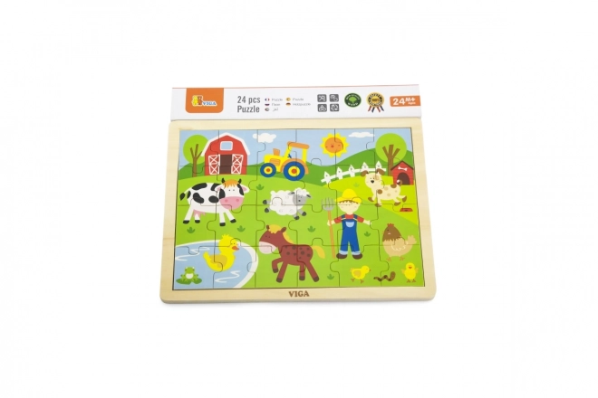Drvene puzzle 24 dijelova - farma