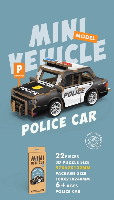 3D drvene puzzle policijskog auta