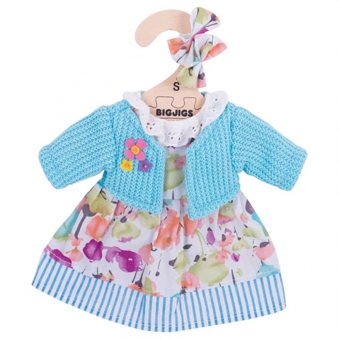 Bigjigs igračke Tirkizna haljina sa puloverom za lutku 28 cm