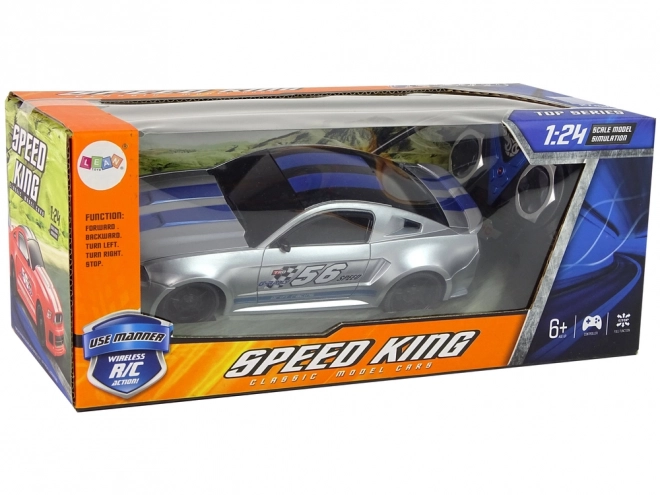 Brzi srebrni daljinsko upravljani sportski automobil 1:24