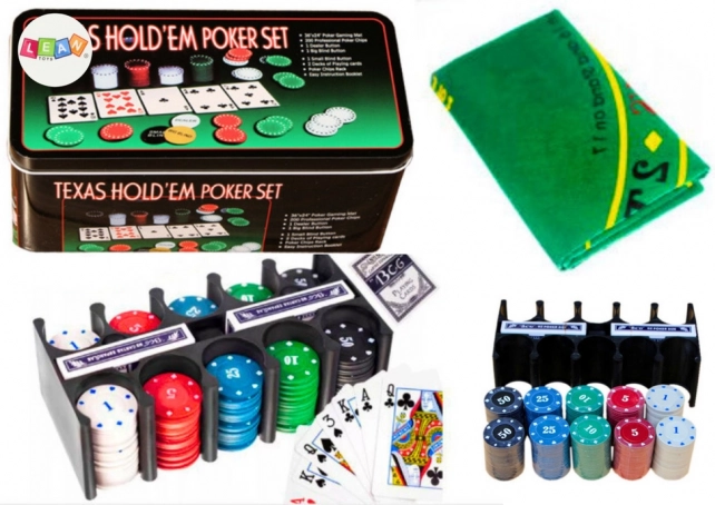 Poker set 2 špila karata žetoni Igraća ploča