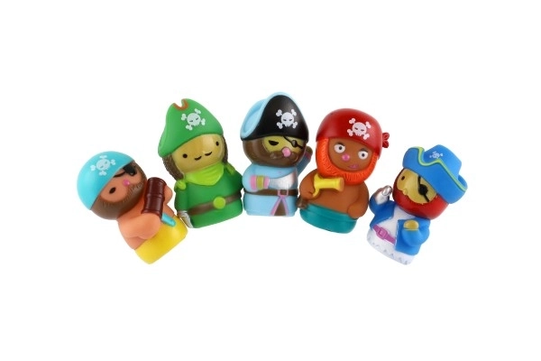 Lutkica prst pirati 5 kom guma 6cm na kartici 16,5x20cm