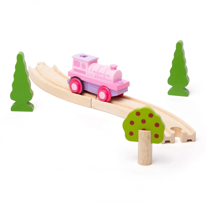 Bigjigs Rail Električna lokomotiva Jaka ružičasta
