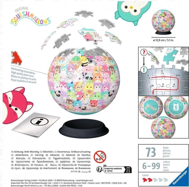 RAVENSBURGER 3D Puzzleball Squishmallows 72 dijelova