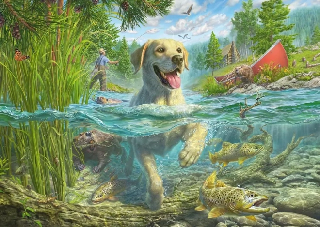Puzzle Schmidt Labrador u ribolovu 1000 dijelova
