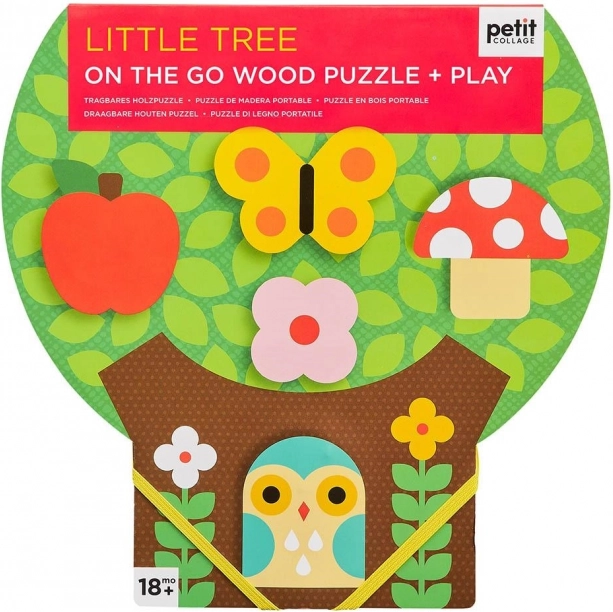 Petit Collage robustne drvene puzzle Mali stabalac