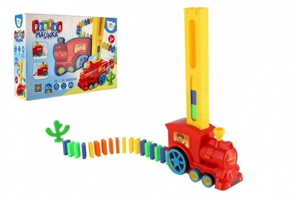 Lokomotiva/Vlak domino stavljajući plastika 16cm na baterije sa zvukom i svjetlom u kutiji 33x23,5x8cm