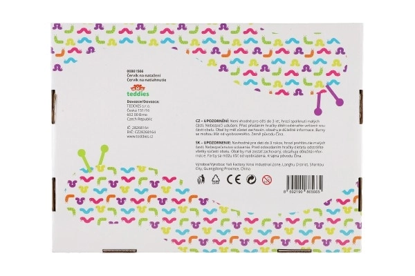 Namotani crvić koji puže, plastika 13cm, 6 boja, 12 komada u kutiji
