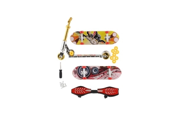 Set skateboard na vijak, finger skuter, waveboard plast s dodacima mix vrsta na kartici 16x30cm