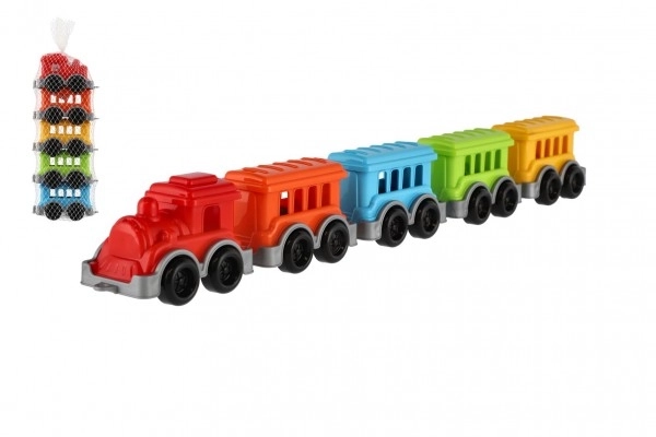 Lokomotiva/Vlak + 4 vagona plast u mreži 5x24x10cm