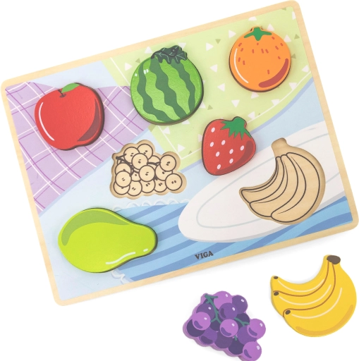Viga drvene montessori puzzle voće 2u1