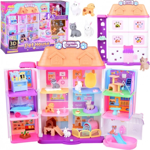 Sklopiva kućica za kućne ljubimce Pet House – set s figuricama i dodacima